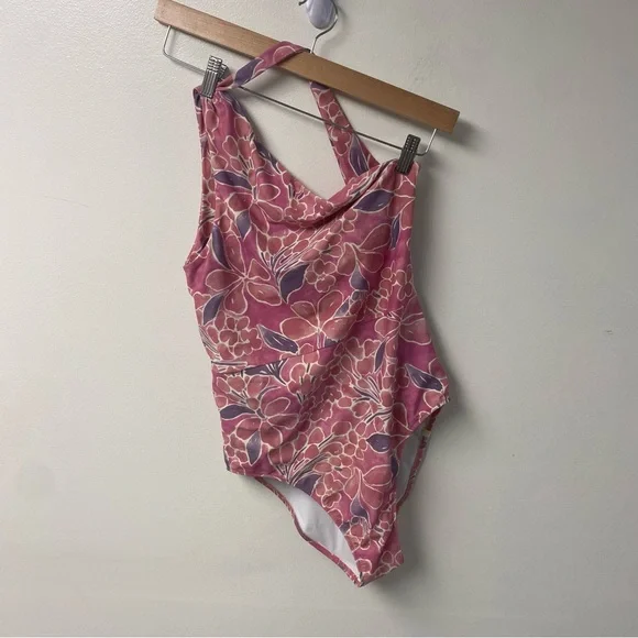 Summersalt RARE The Sidestroke Pink Watercolor Floral One Piece Size 8 - Picture 3 of 7